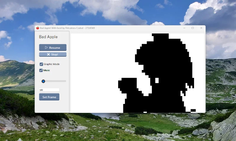 Bad Apple Player with Excel